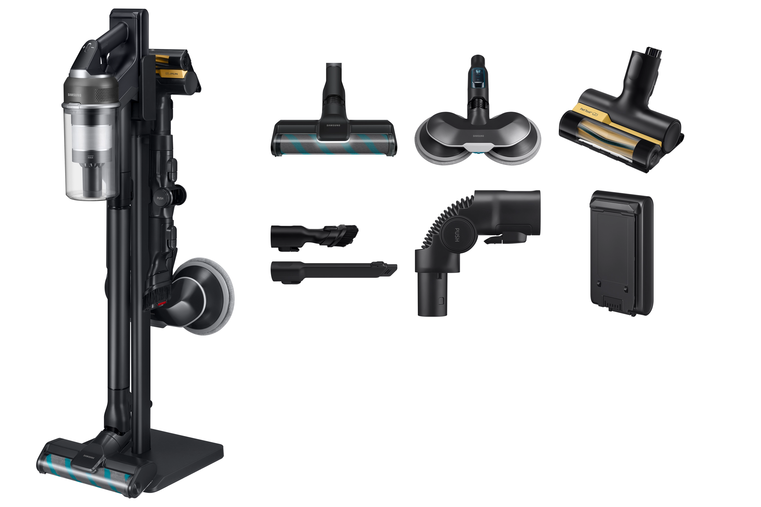 Odkurzacz pionowy Samsung Jet 95S premium VS70H28GPC/GE 60min Funkcja mycia Wymienny akumulator Mini elektroszczotka