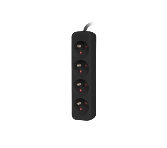 Przedłużacz Lanberg PS0-04E-0150-BK 4 gniazda 1,5m Czarny