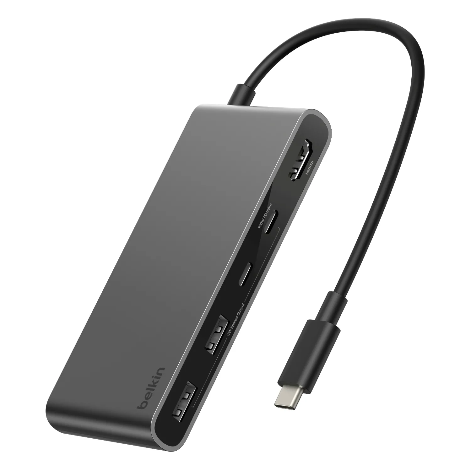 Hub USB Belkin AVC023HQSGY USB-C 2 x USB-A 2 x USB-C PD 100W HDMI 2.0 4K 5Gbps Szary