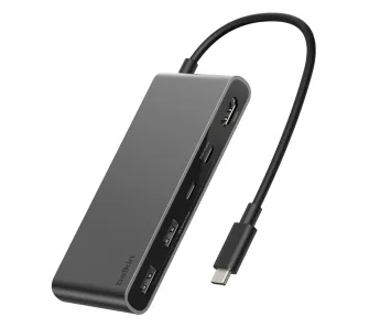 Hub USB Belkin AVC023HQSGY USB-C 2 x USB-A 2 x USB-C PD 100W HDMI 2.0 4K 5Gbps Szary