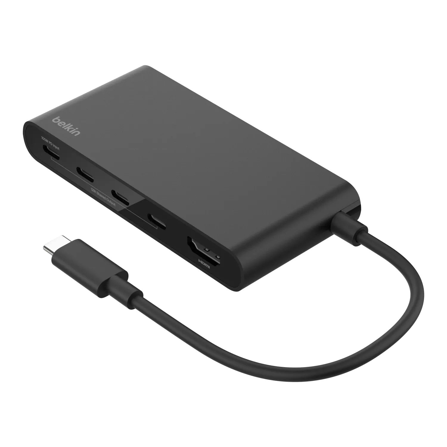 Hub USB Belkin AVC021HQBK USB-C HDMI 2.0 4K 4 porty USB-C 10 Gbps PowerDelivery 100W Czarny