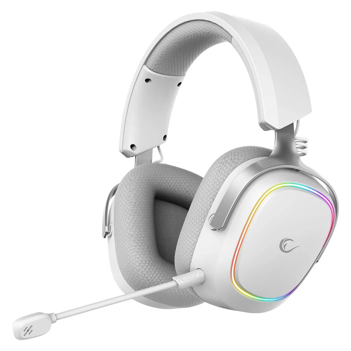 Słuchawki bezprzewodowe z mikrofonem Rampage RETSU Nauszne RGB Biały