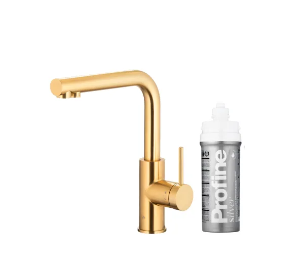 Baterie kuchenne - KFA Armatura Duero Pure Basic 6623-914-39 Jasne złoto Stal szlachetna