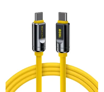 Kabel AOHI The Future USB4.2 Thunderbolt 5.0 USB-C do USB-C 240W 1m Żółty