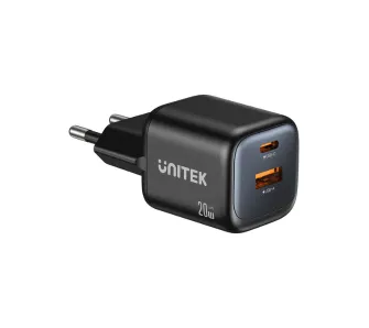 Ładowarka sieciowa Unitek P1128ABK01-EU USB-A USB-C 20W Czarny