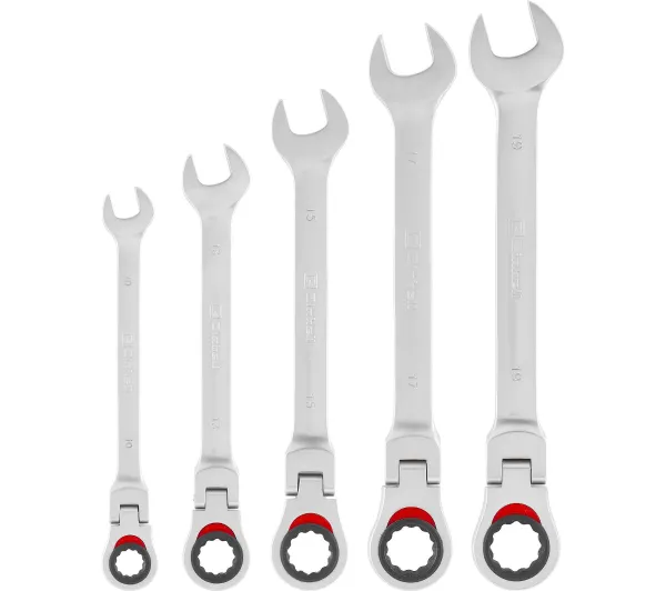 Einhell Zestaw kluczy płasko-oczkowych z grzechotką przegubową 10-19 mm - 5 cz.