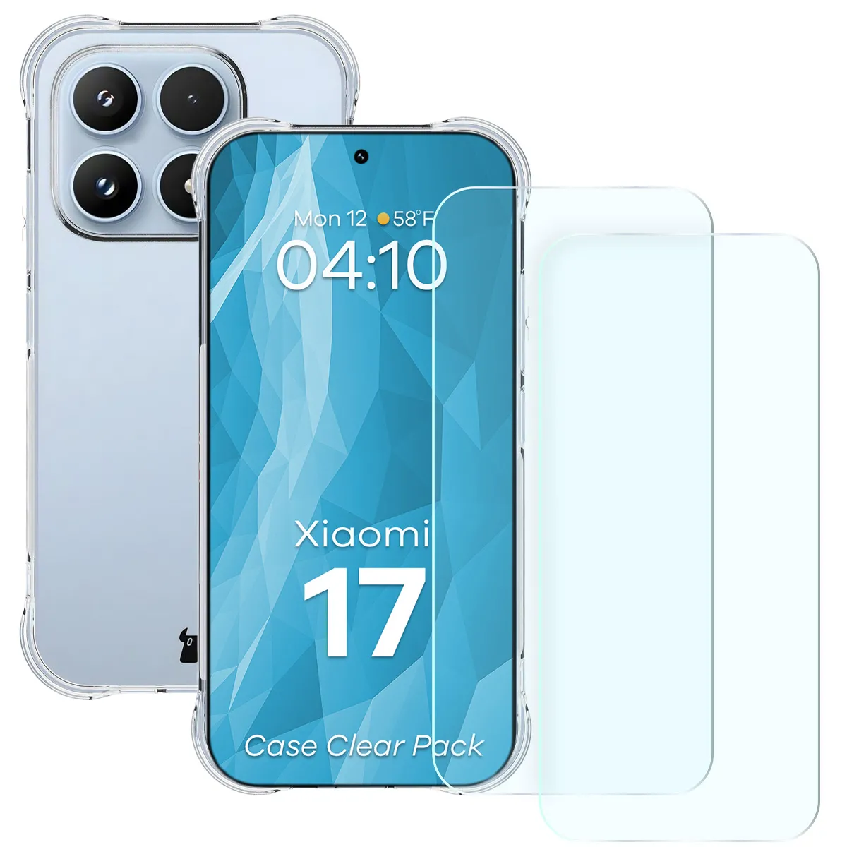 Szkło hartowane Bizon Case Clear Pack do Xiaomi 17 Przezroczysty