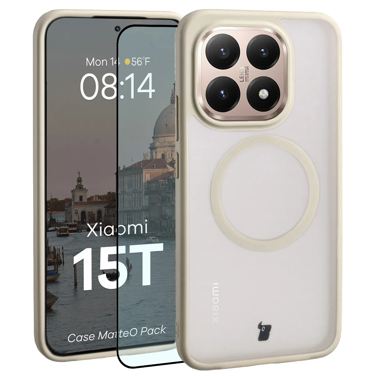 Szkło hartowane Bizon MatteO Pack do Xiaomi 15T Beżowy