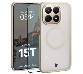 Szkło hartowane Bizon MatteO Pack do Xiaomi 15T Beżowy