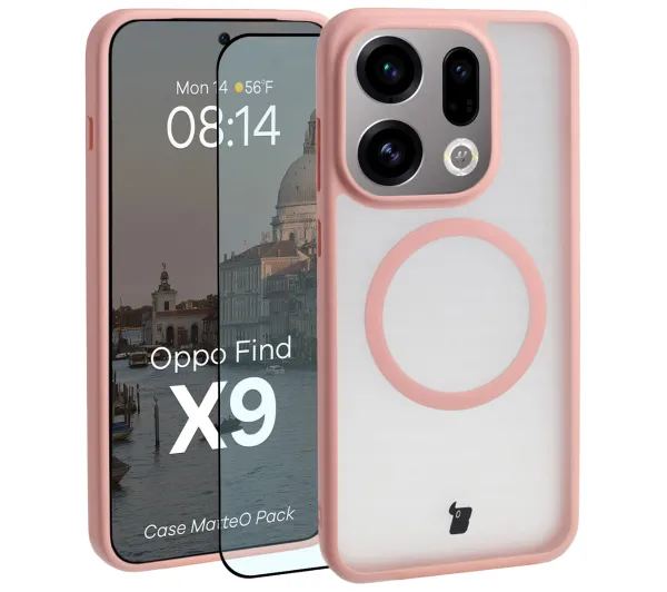 Bizon MatteO Pack do Oppo Find X9 Jasnoróżowy