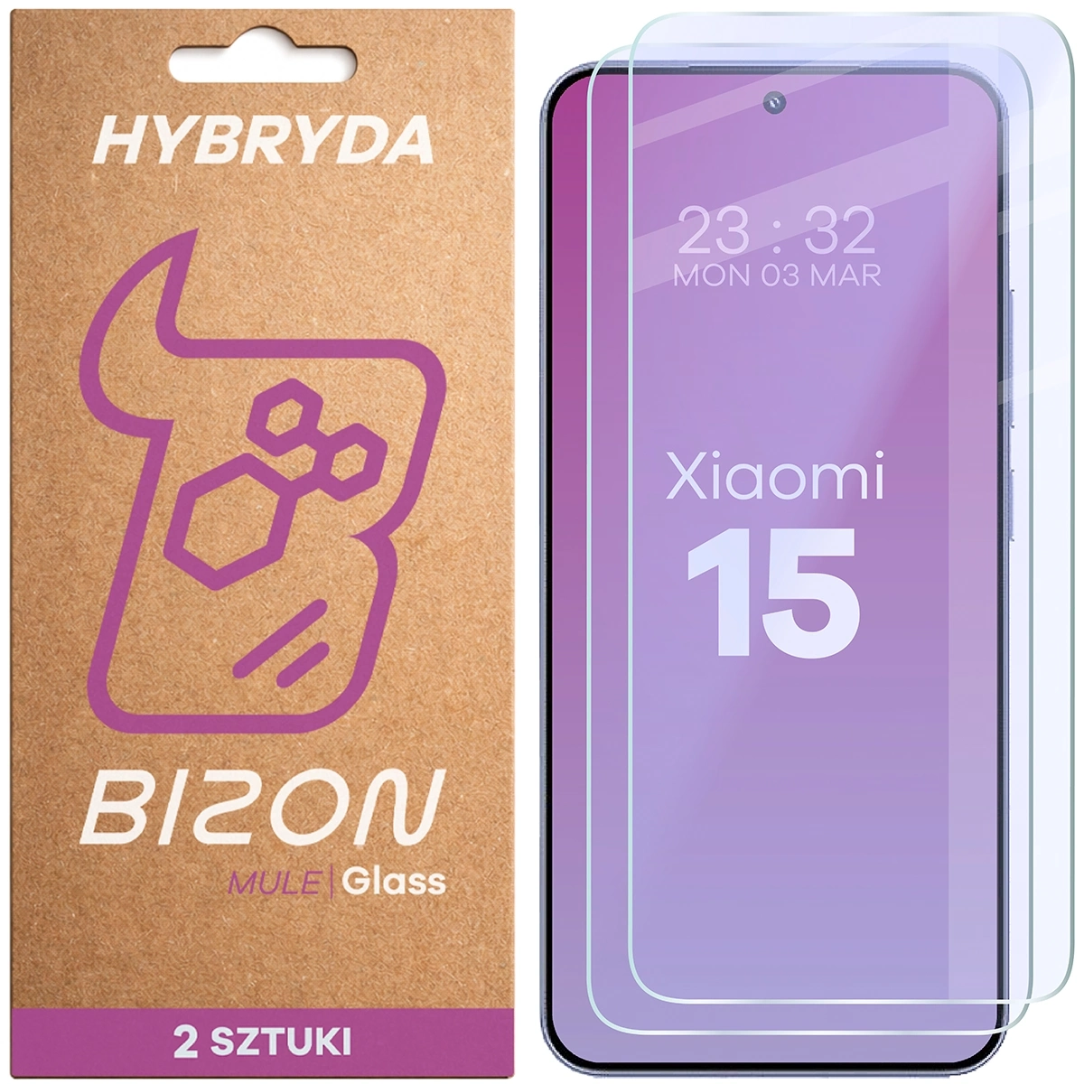 Szkło hybrydowe Bizon elastyczne Glass Mule Duo do Xiaomi 15 2 sztuki