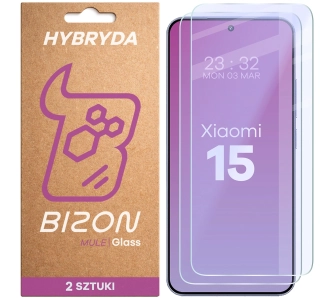 Szkło hybrydowe Bizon elastyczne Glass Mule Duo do Xiaomi 15 2 sztuki