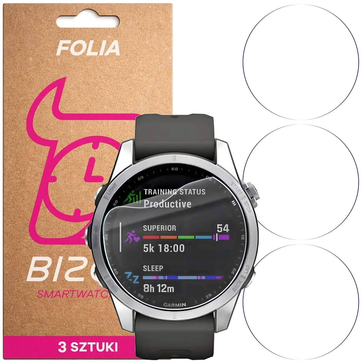 Folia hydrożelowa Bizon Watch Film HydroFlex do Garmin Fenix 7S