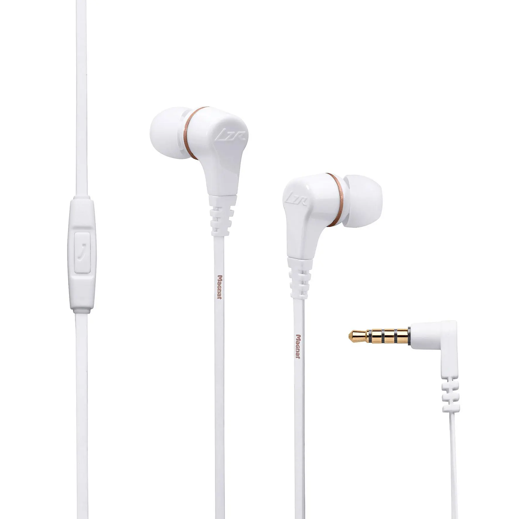 Słuchawki przewodowe Magnat LZR 340 Dokanałowe Mikrofon Biało-złote