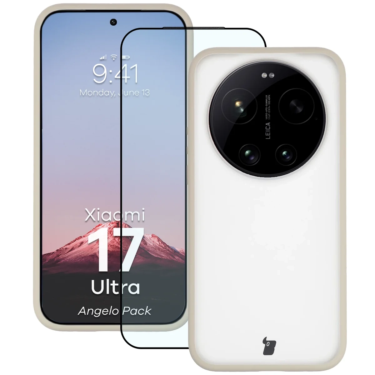 Szkło hartowane Bizon Angelo Pack do Xiaomi 17 Ultra Beżowy