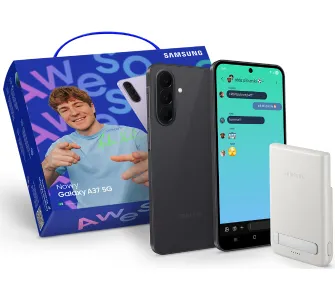 Zestaw smartfon Samsung Galaxy A37 5G 8/256GB 6,7" 120Hz 50Mpix Szary + Powerbank Samsung Qi2 Magnet 5000mAh + Opakowanie prezentowe