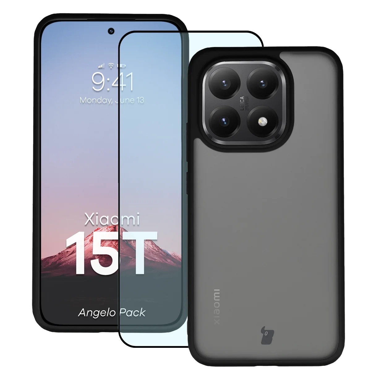 Szkło hartowane Bizon Angelo Pack do Xiaomi 15T Czarny