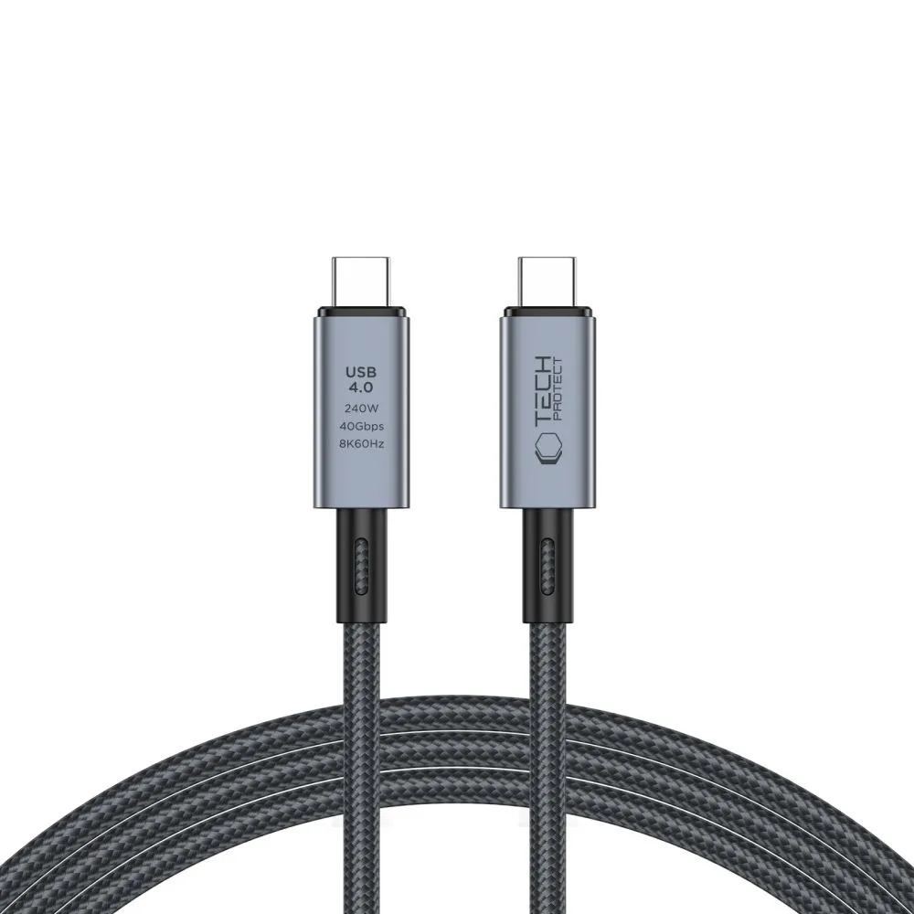 Kabel Tech-Protect UltraBoost Max PD 240W 40Gbps USB-C4.0 2m Szary