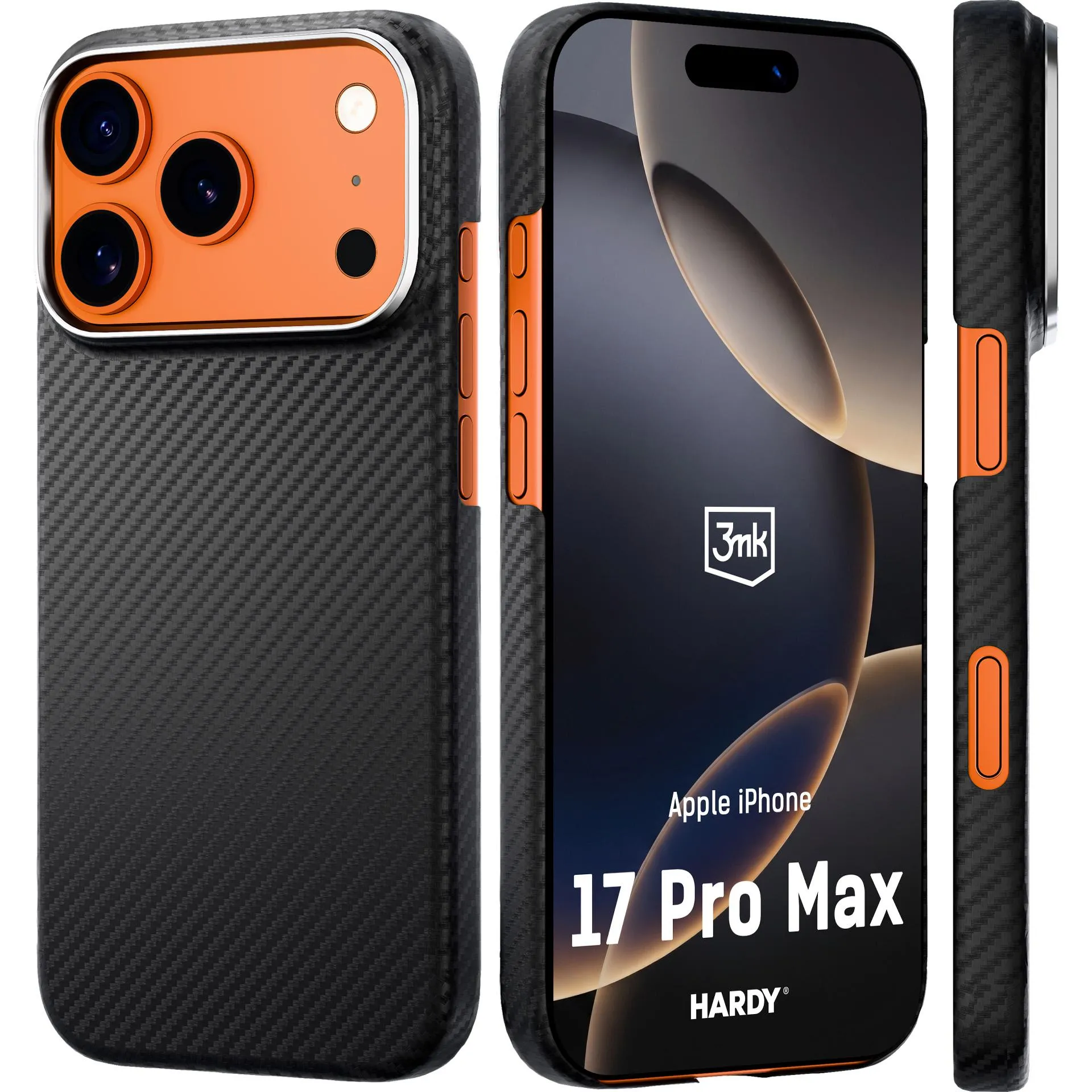 Etui 3mk Hardy Aramid MagCase do iPhone 17 Pro Max Czarny