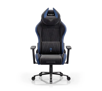 Fotel Diablo Chairs X-Horn 2.0 Normal Size Night Blue Gamingowy do 140kg Tkanina Czarno-Niebieski