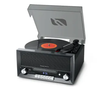 Gramofon Muse MT-110 DS Półautomatyczny Napęd bezpośredni Bluetooth Odtwarzacz CD Czarno-srebrny