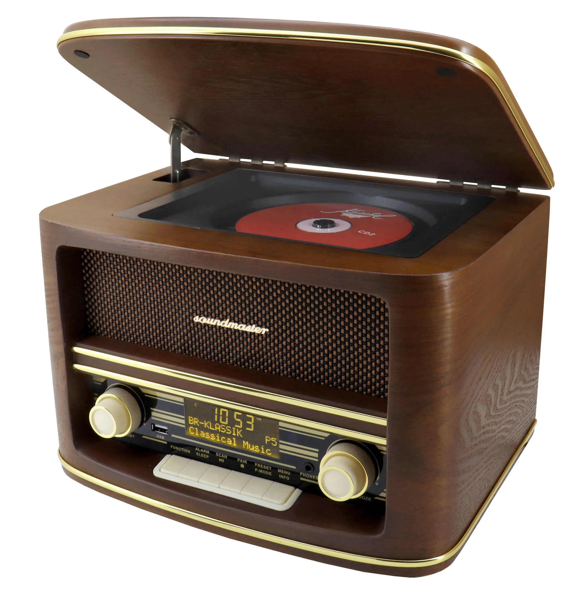 Radioodtwarzacz Soundmaster NR961 Radio FM DAB+ Bluetooth Brązowy