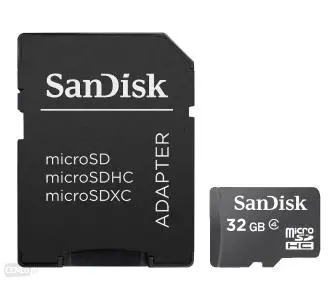 Karta pamięci SanDisk microSDHC 32GB Class 4 + adapter SD