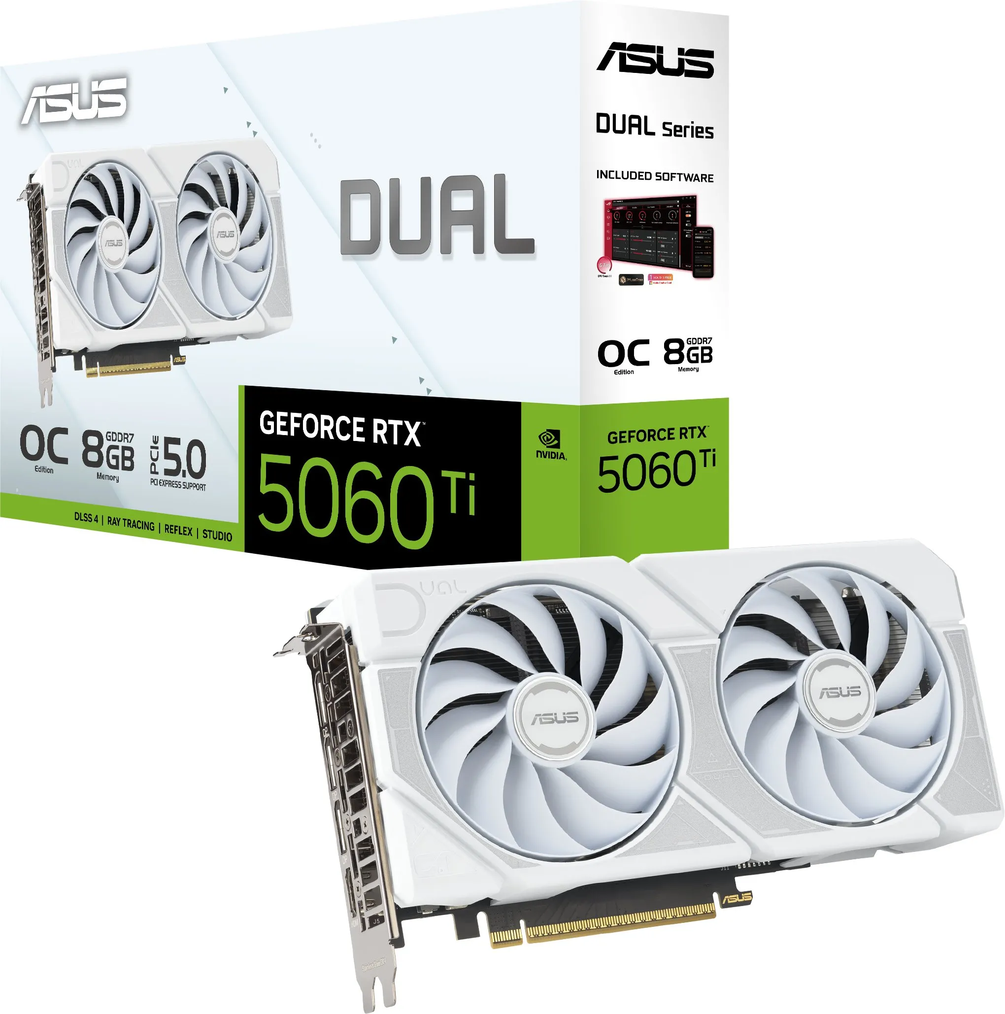 Karta graficzna ASUS Dual GeForce RTX 5060 Ti  White OC 8GB GDDR7 128bit DLSS 4