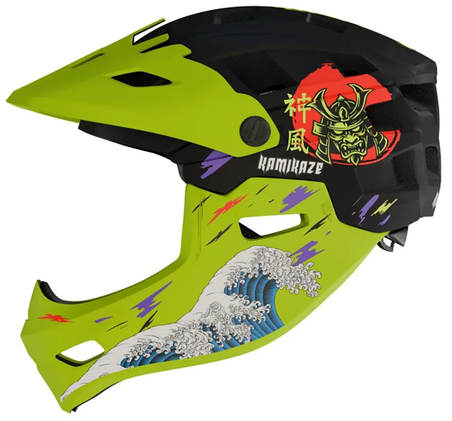 Kask Kamikaze RONIN Wave Green M Czarno-zielony