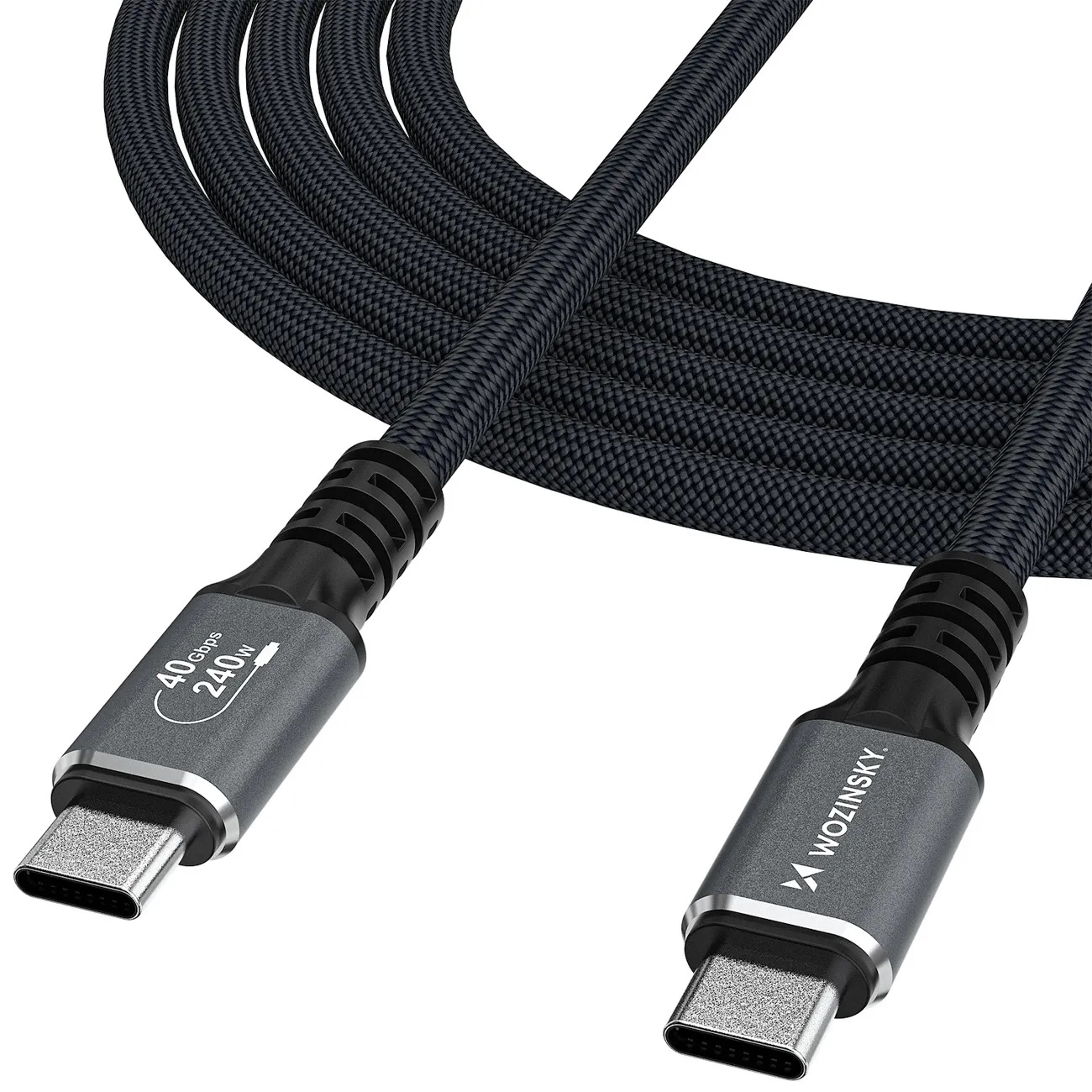 Kabel USB Wozinsky WPS-UY415S USB-C Thunderbolt 4 1,5m Czarny