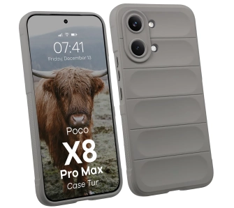 Etui Bizon Case Tur do Xiaomi POCO X8 Pro Max Jasnoszary