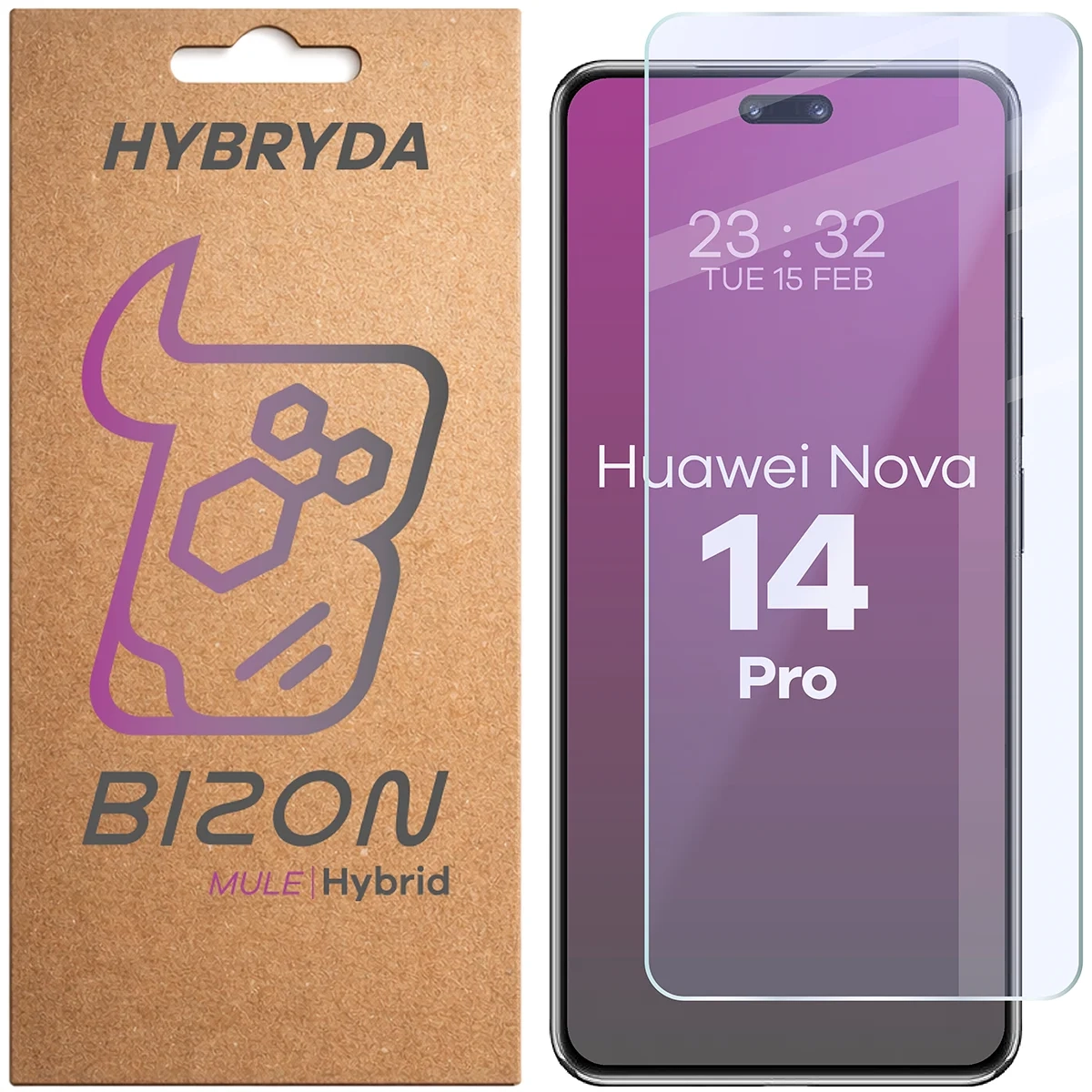 Szkło hybrydowe Bizon elastyczne Hybrid Mule do Huawei nova 14 Pro