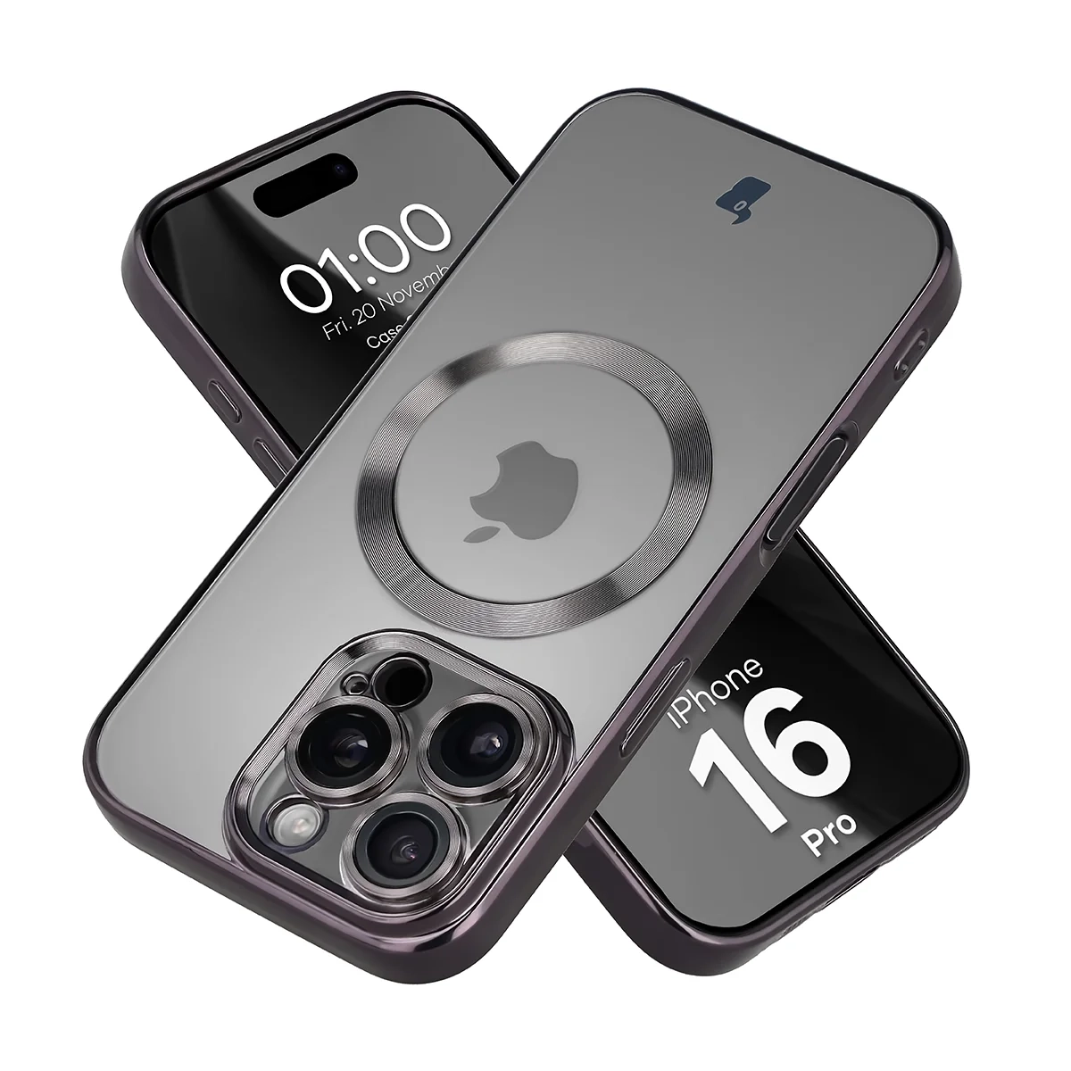 Etui Bizon Case GuardO do iPhone 16 Pro Czarny