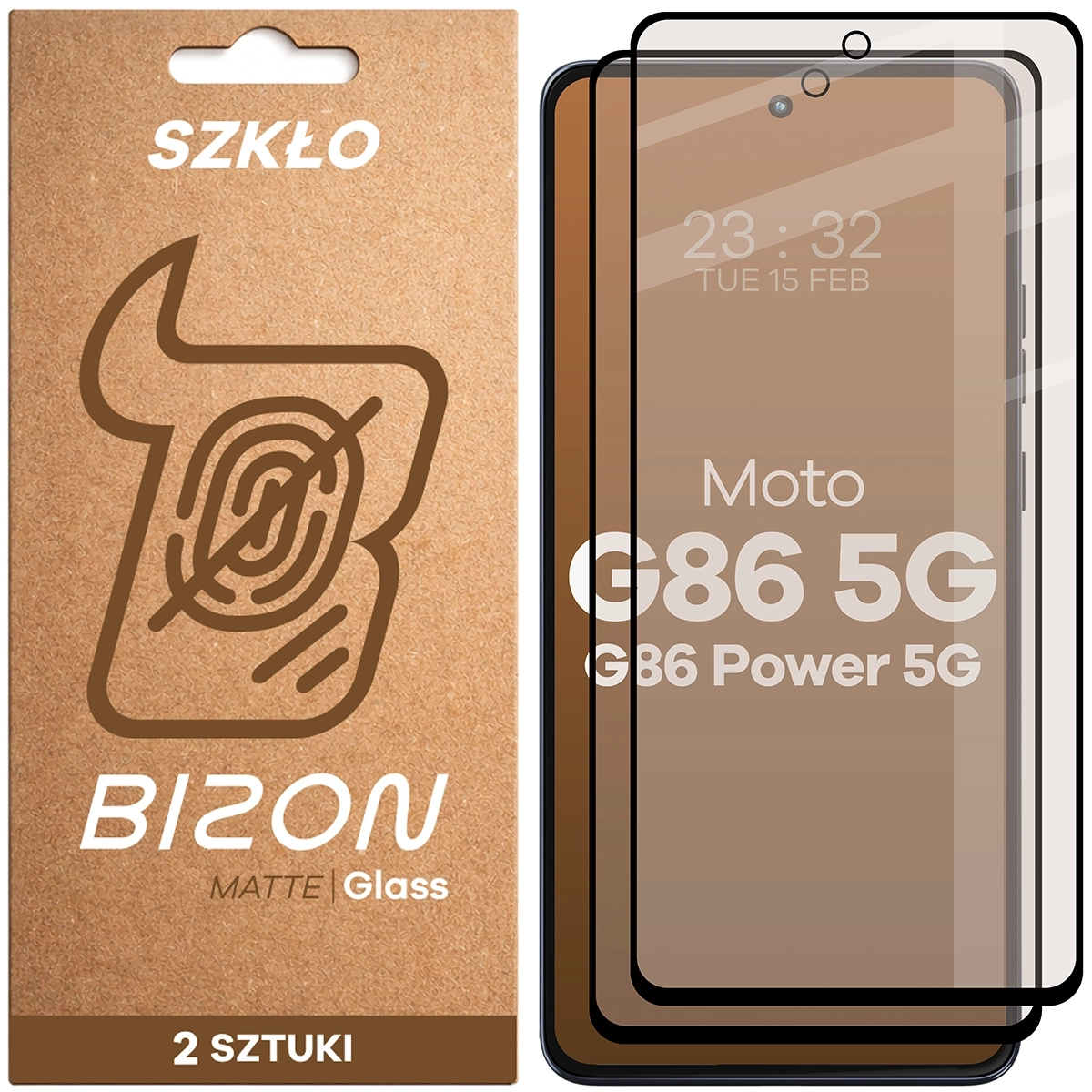 Szkło hartowane Bizon matowe Glass Matte Duo do Motorola Moto G86 5G / G86 Power 5G 2 sztuki