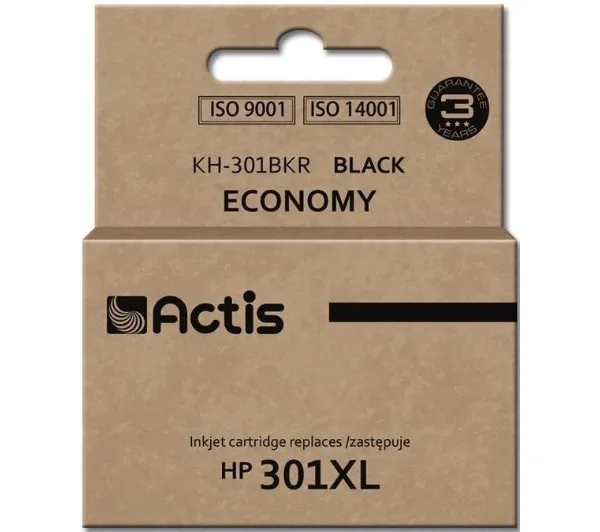 Actis KH-301BKR Tusz do drukarki HP, Zamiennik HP 301XL CH563EE;  Standard;  20 ml;  czarny.