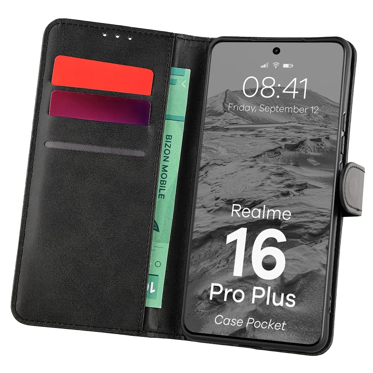 Etui Bizon Case Pocket do Realme 16 Pro Plus 5G Czarny