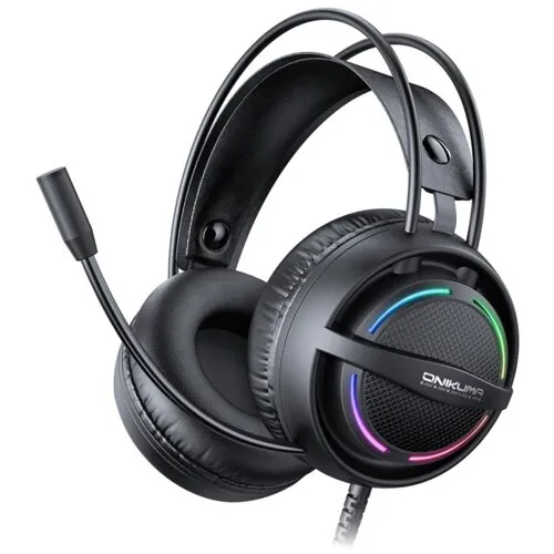 Słuchawki przewodowe z mikrofonem Onikuma X88 RGB Nauszne Czarny