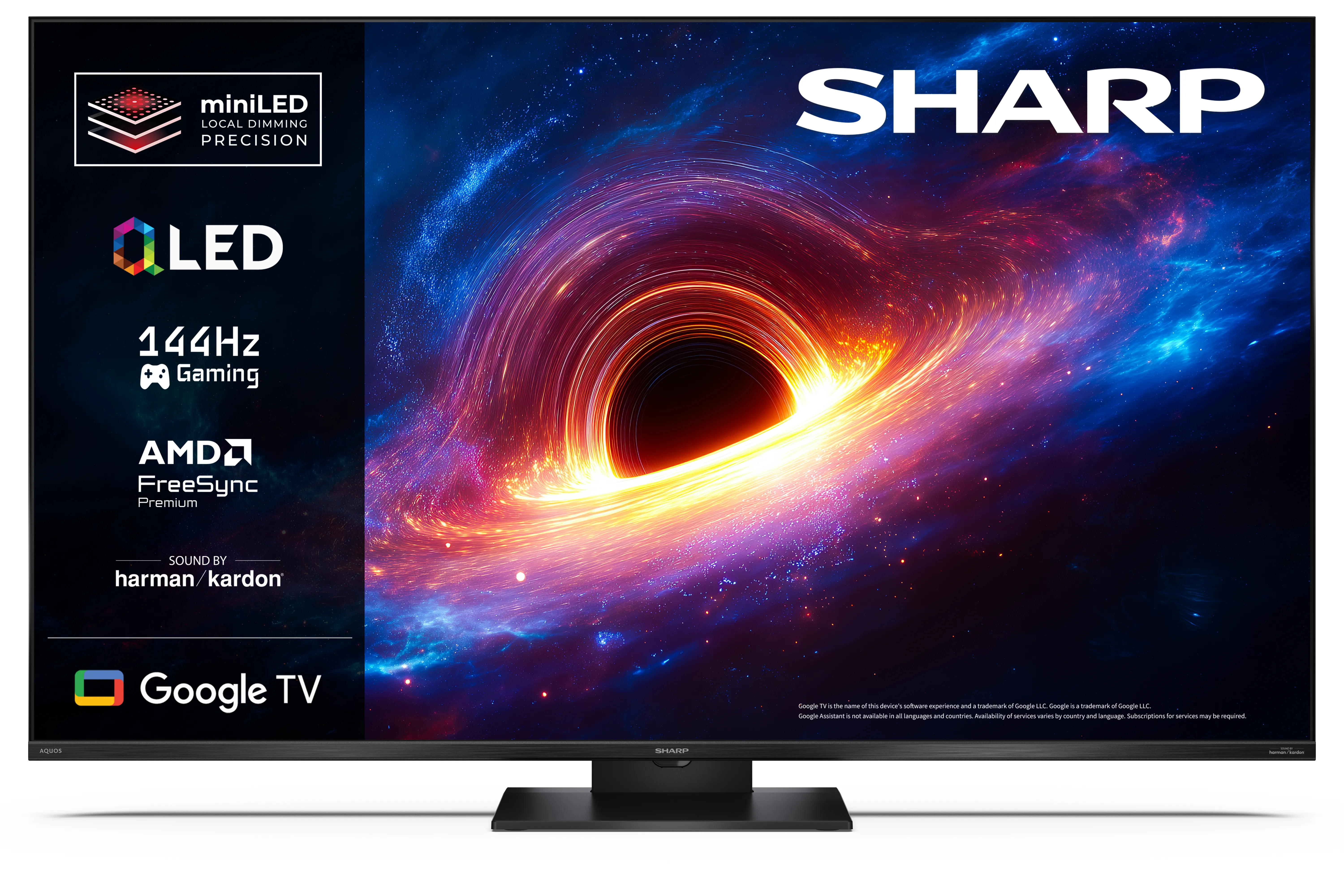 Telewizor Sharp 50JT8765E 50" QLED Mini LED 144Hz Google TV Funkcje AI Dolby Vision IQ Dolby Atmos DTS X HDMI 2.1 DVB-T2