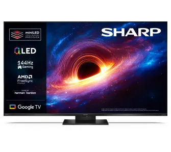 Telewizor Sharp 50JT8765E 50" QLED Mini LED 144Hz Google TV Funkcje AI Dolby Vision IQ Dolby Atmos DTS X HDMI 2.1 DVB-T2