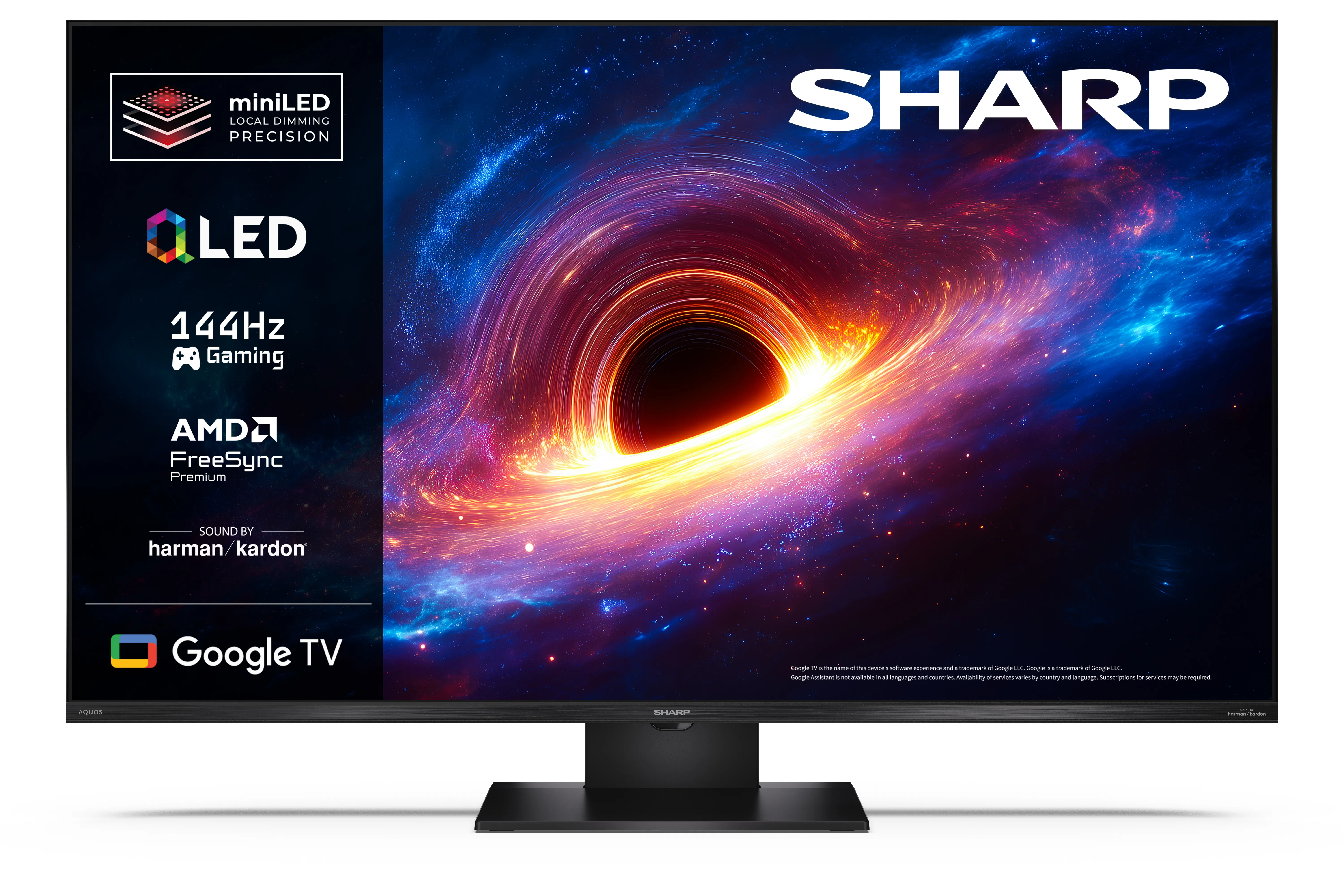 Telewizor Sharp 43JT8765E 43" QLED Mini LED 144Hz Google TV Funkcje AI Dolby Vision IQ Dolby Atmos DTS X HDMI 2.1 DVB-T2