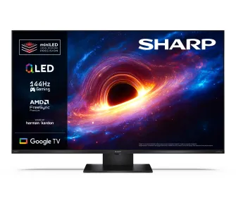 Telewizor Sharp 43JT8765E 43" QLED Mini LED 144Hz Google TV Funkcje AI Dolby Vision IQ Dolby Atmos DTS X HDMI 2.1 DVB-T2