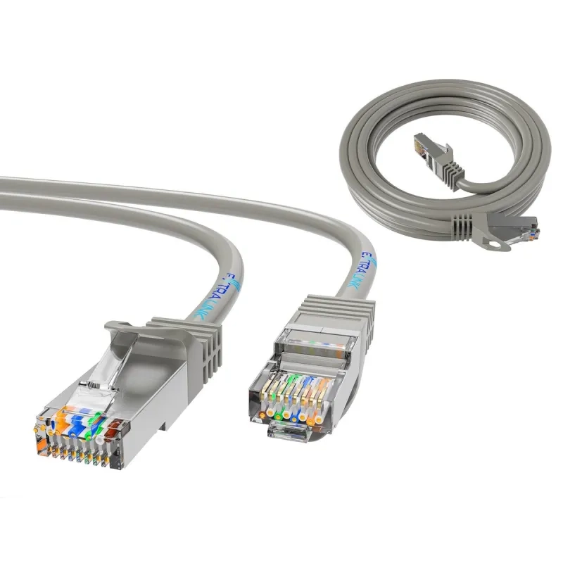 Kabel sieciowy Extralink Patchcord LAN Kat.5e UTP 10m Szary