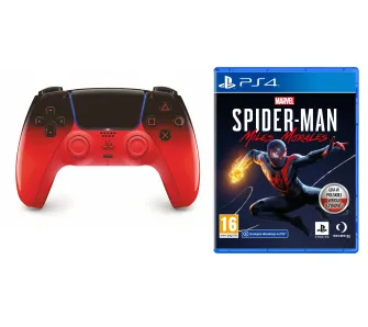 Pad Sony DualSense Techno Red do PS5 Bezprzewodowy Czerwony + Marvel’s Spider-Man: Miles Morales Gra na PS4