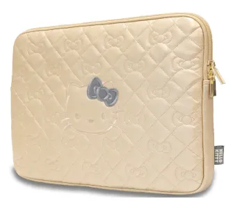 Etui na laptop Hello Kitty Zip PU Quilted Bows 14" Złoty
