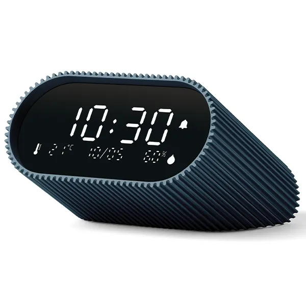Budzik Lexon Ray Clock Ocean Blue LR155OB3 z czujnikiem temperatury i wilgotności Nebieski