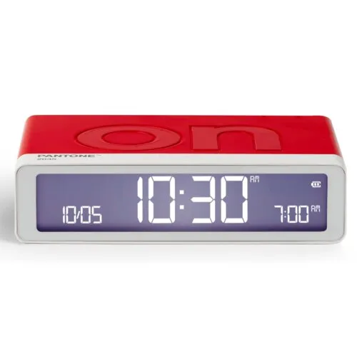 Budzik Lexon Flip Classic X Pantone Red LR157PT-R Czerwony