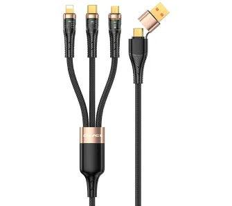 Kabel Awei USB-A/USB-C - USB-C/Lightning/Micro USB CL-228 3w1 100W 1.5 m Czarny