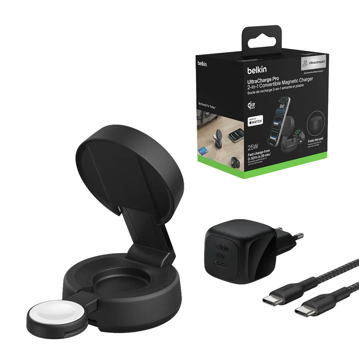Ładowarka indukcyjna Belkin UltraCharge Pro 2w1 Qi2 25W Grafitowy