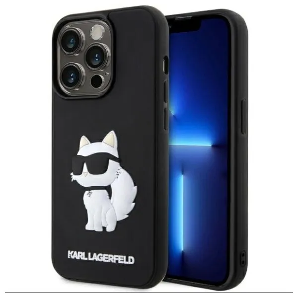 Etui Karl Lagerfeld Rubber Choupette 3D Case do iPhone 14 Pro Czarny