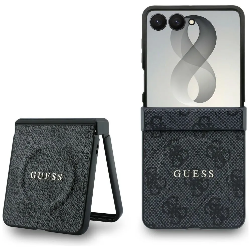 Etui Guess 4G Classic MagSafe do Galaxy Z Flip8 Czarny